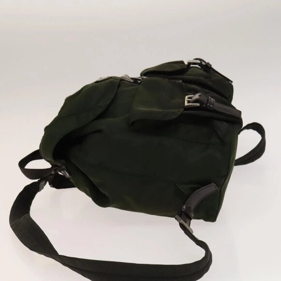 PRADA Backpack Nylon Green Silver Auth 136692 - Picture 4 of 16